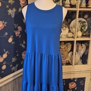 Crown & Ivy Royal Blue Sleeveless Tiered Dress